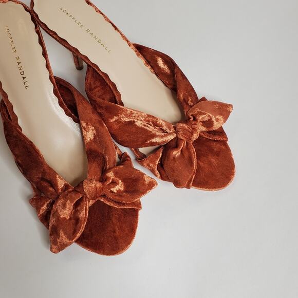Loeffler Randall Luisa Velvet knotted bow kitten heels Size 11 - Picture 2 of 14
